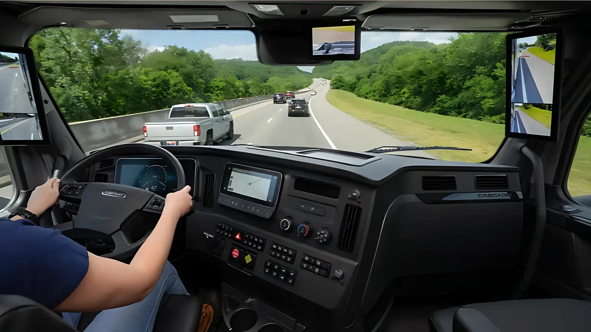  Interior de camión Freightliner Cascadia