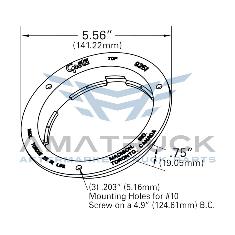 grote-Candado Grote Para Plafon Redondo 4 Neg-92512-diagrama