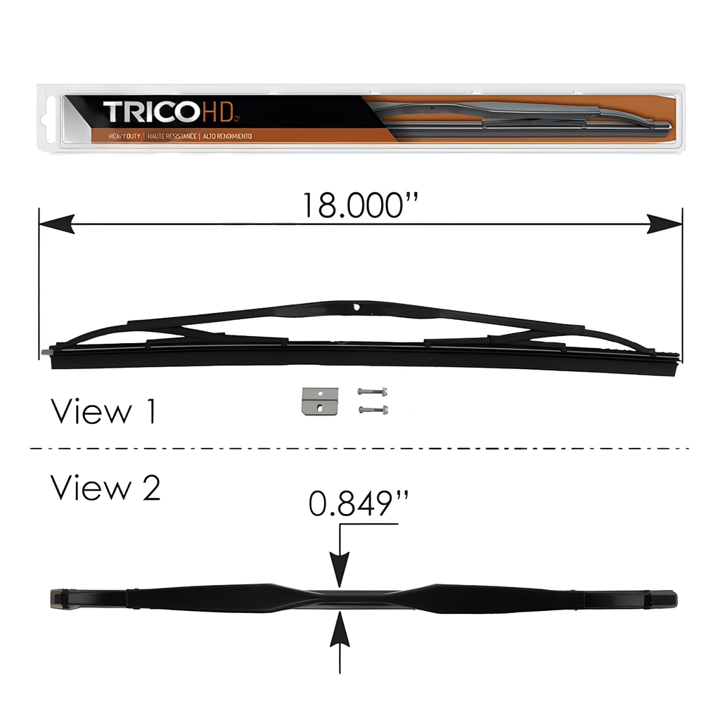 Pluma Limpiabrisas 18  Curva  Tornil Tri63-181 Hlk8318