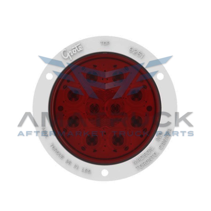 PLAFON REDONDO 4" ROJO GROTE  C/ARO BCO