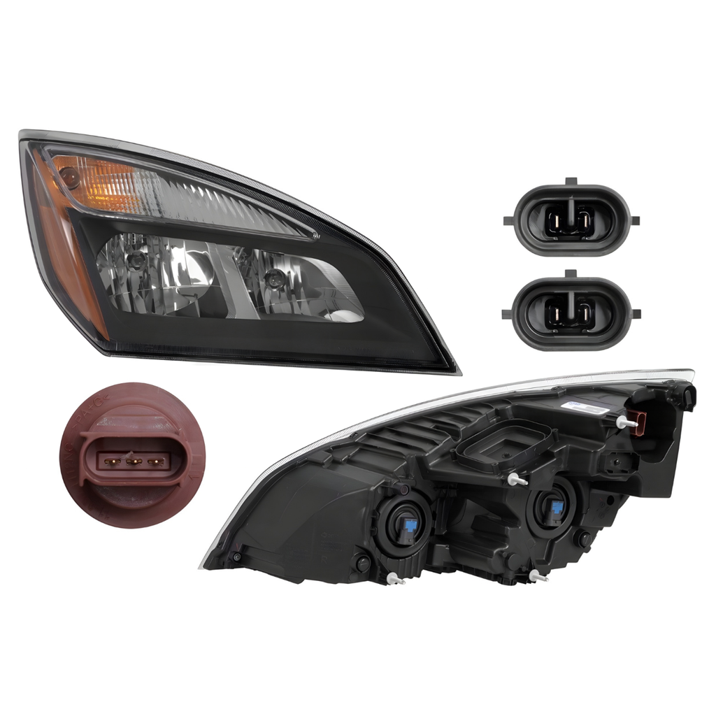 Faro Freightliner Cascadia P4 Fondo Negro Halogeno Rh