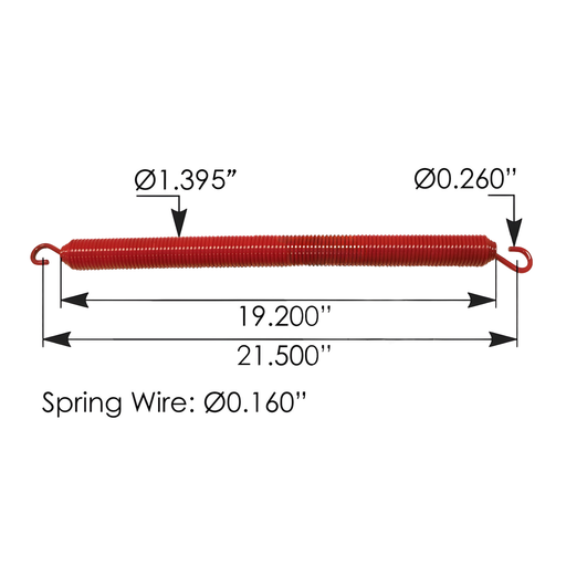 [104.7100] Resorte Para Cofre Rojo Kenworth 938-5408