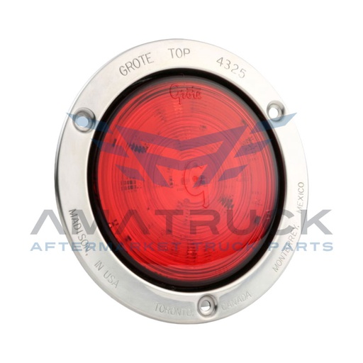 [53192] PLAFON REDONDO 4" ROJO GROTE  LED C/ARO AI