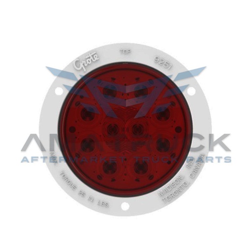 [53282] PLAFON REDONDO 4" ROJO GROTE  C/ARO BCO