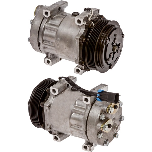 [20-04494-AM] Compresor de A/C SD7H15 12V Polea 130mm 6 Ranuras (Volvo)